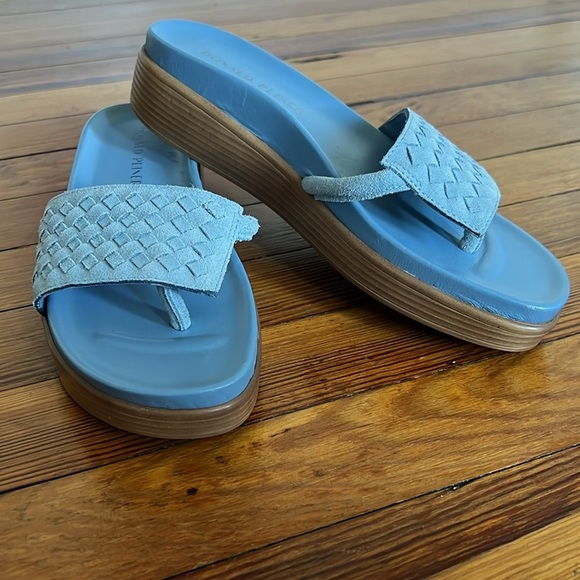 Donald Pliner Fifi BlueWoven Suede Platform Slide Sandals Size 8 - Picture 4 of 12